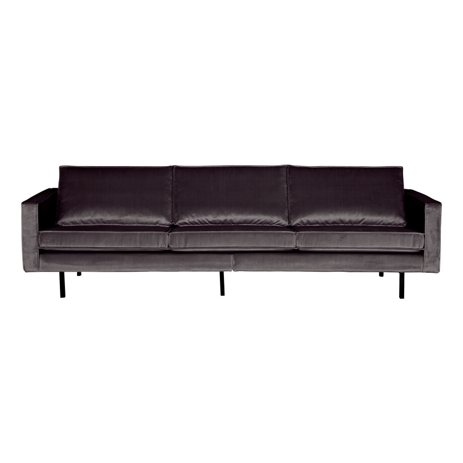 WOOOD Bank 3-zits 'Rodeo' Velvet, 277cm, kleur Antraciet WOOOD Bank 3-zits 'Rodeo' Velvet, 277cm, kleur Antraciet afbeelding 1
