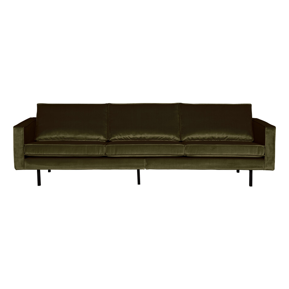 WOOOD Bank 3-zits 'Rodeo' Velvet, 277cm, kleur Groen WOOOD Bank 3-zits 'Rodeo' Velvet, 277cm, kleur Groen afbeelding 1