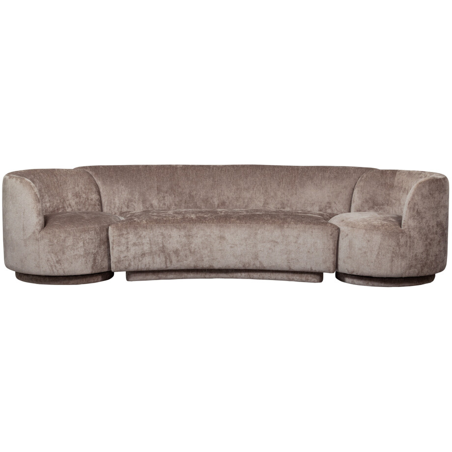 WOOOD Bank 'Combi-Popular' Bank+2 fauteuils, Chenille, kleur Taupe afbeelding 1