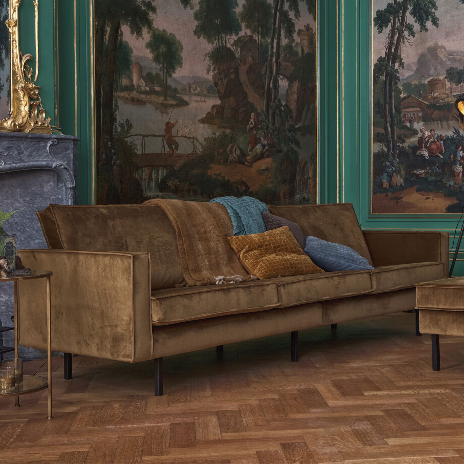 WOOOD Bank 'Rodeo' Velvet, 277cm, kleur Honey (Geel) WOOOD Bank 'Rodeo' Velvet, 277cm, kleur Honey (Geel) afbeelding 1