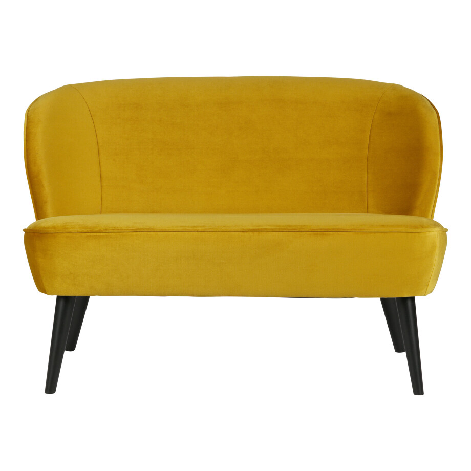 WOOOD Bankje 'Sara' Velvet, kleur Okergeel WOOOD Bankje 'Sara' Velvet, kleur Okergeel afbeelding 1