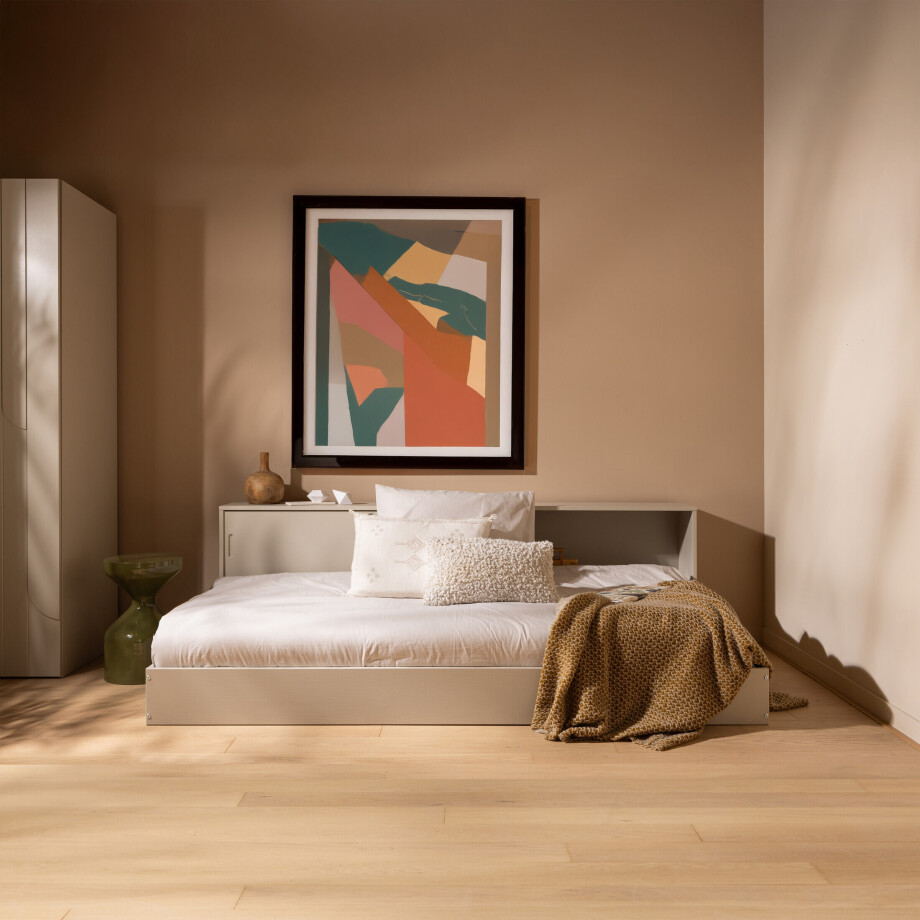 WOOOD Bed 'Carter' Grenenhout, 90 x 200cm, kleur Dust afbeelding 1