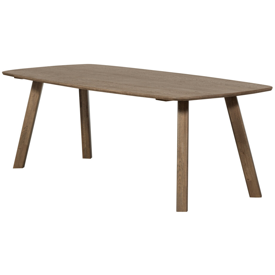 WOOOD Deens Ovale Eettafel 'Tablo' Eikenhout, 220 x 100cm, kleur Cashmere Bruin afbeelding 1