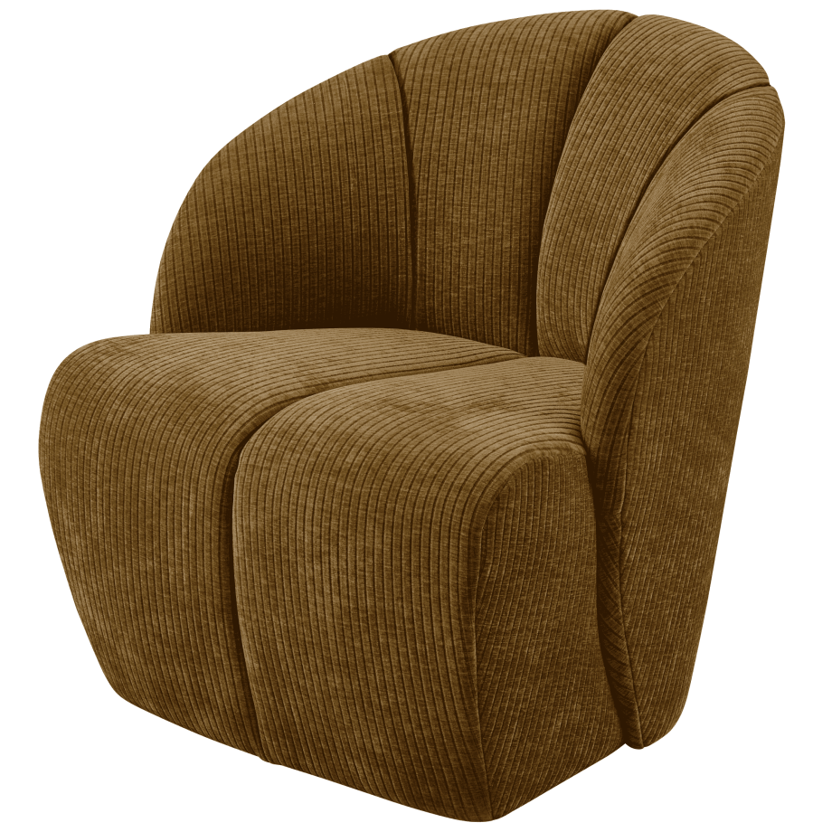 WOOOD Draaifauteuil 'Mojo' Geweven Rib, kleur Honing Geel WOOOD Draaifauteuil 'Mojo' Geweven Rib, kleur Honing Geel afbeelding 1