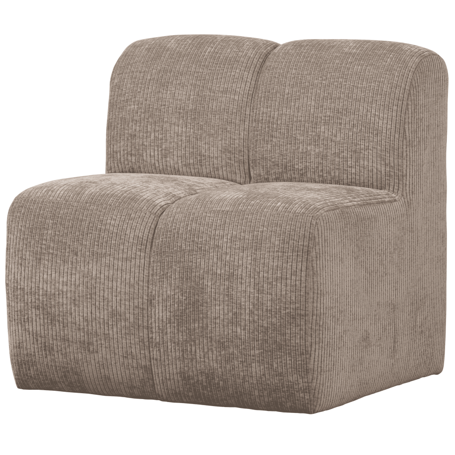 WOOOD Eetkamerbank 'Mojo' Geweven Rib, 84cm, kleur Donker Zand afbeelding 