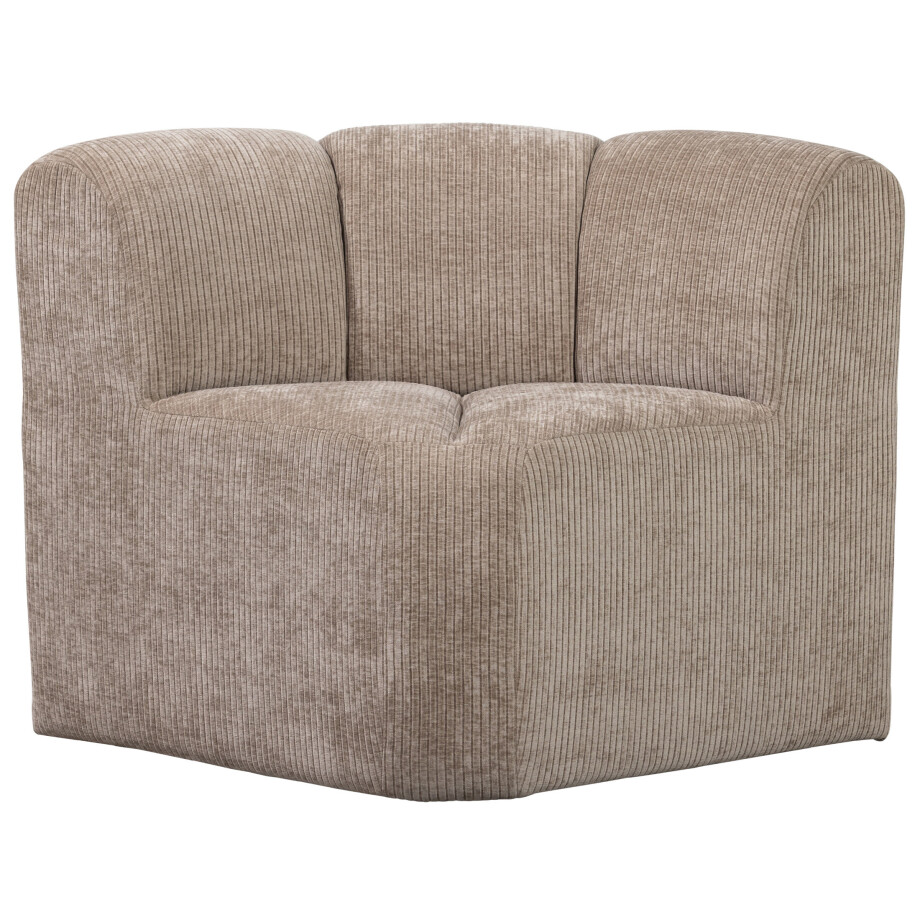 WOOOD Eetkamerbank 'Mojo' Geweven Rib, Hoek, kleur Donker Zand afbeelding 