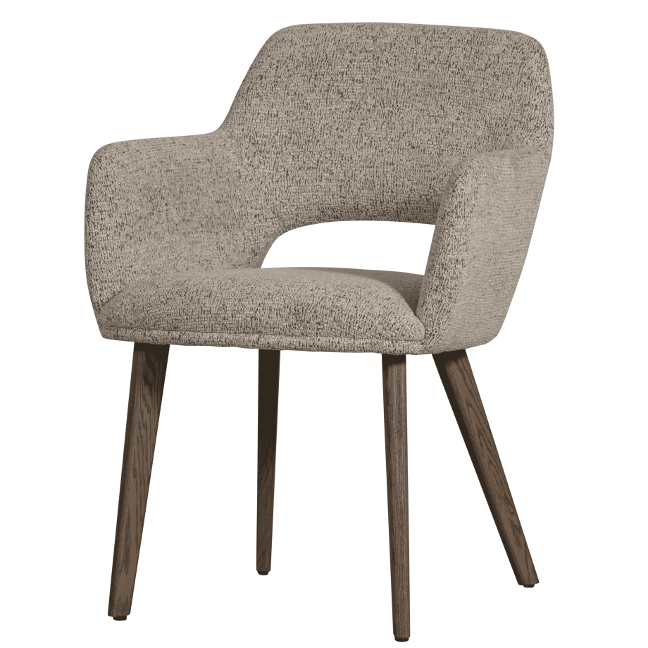 WOOOD Eetkamerstoel 'Murat' Chenille, kleur Naturel/Bruin afbeelding 1