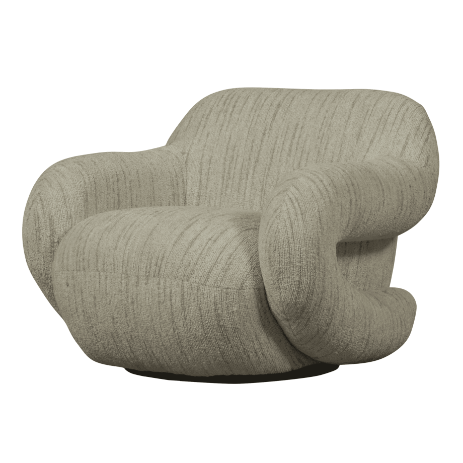 WOOOD Fauteuil 'Folke' Chenille, kleur Naturel Melange afbeelding 1