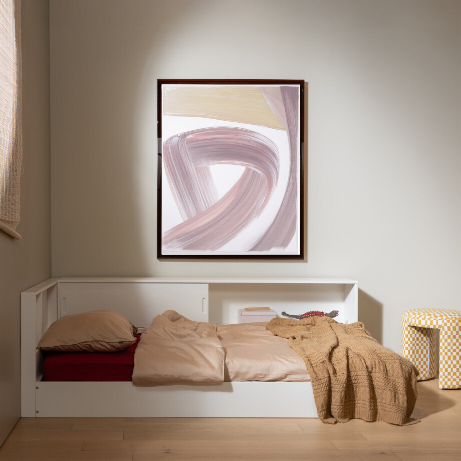 WOOOD Hoekbed 'Carter' Grenenhout, 90 x 200cm, kleur Wit afbeelding 1