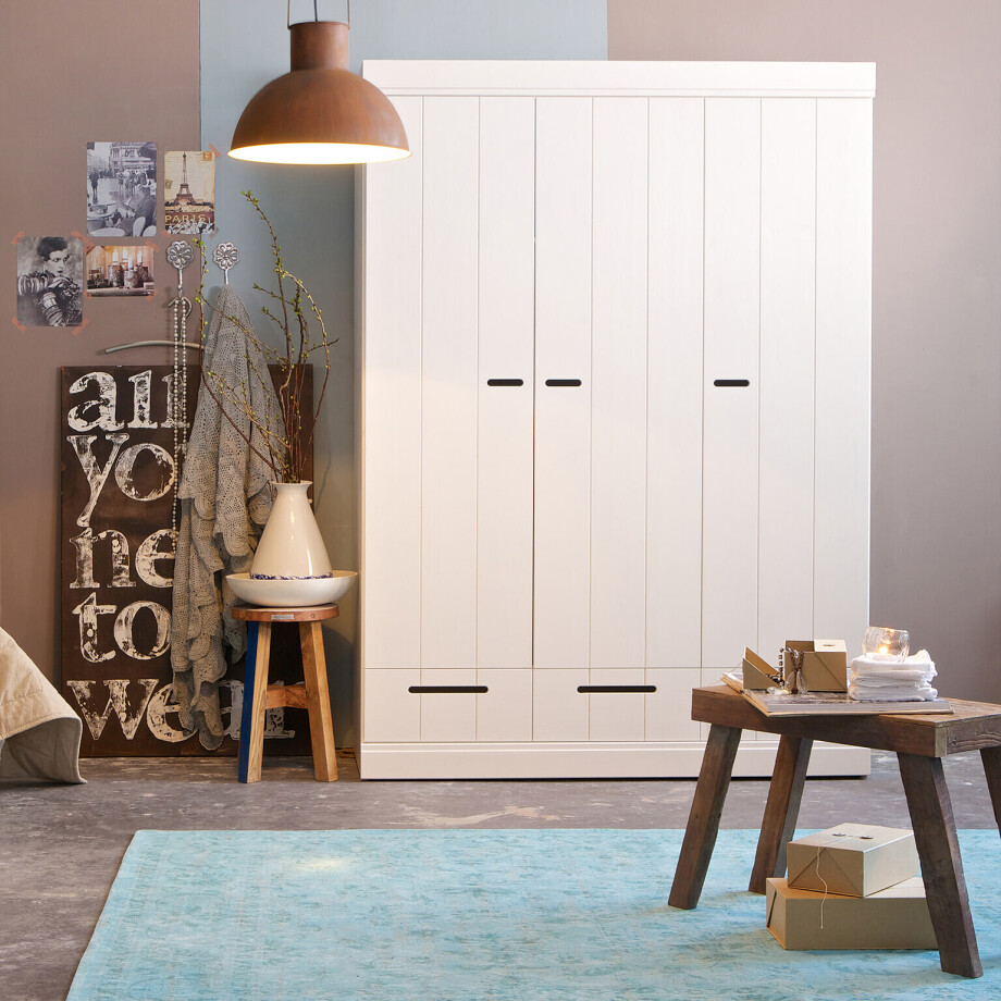 WOOOD Kledingkast 'Connect' 3 deuren en 3 laden, kleur Wit WOOOD Kledingkast 'Connect' 3 deuren en 3 laden, kleur Wit afbeelding 1