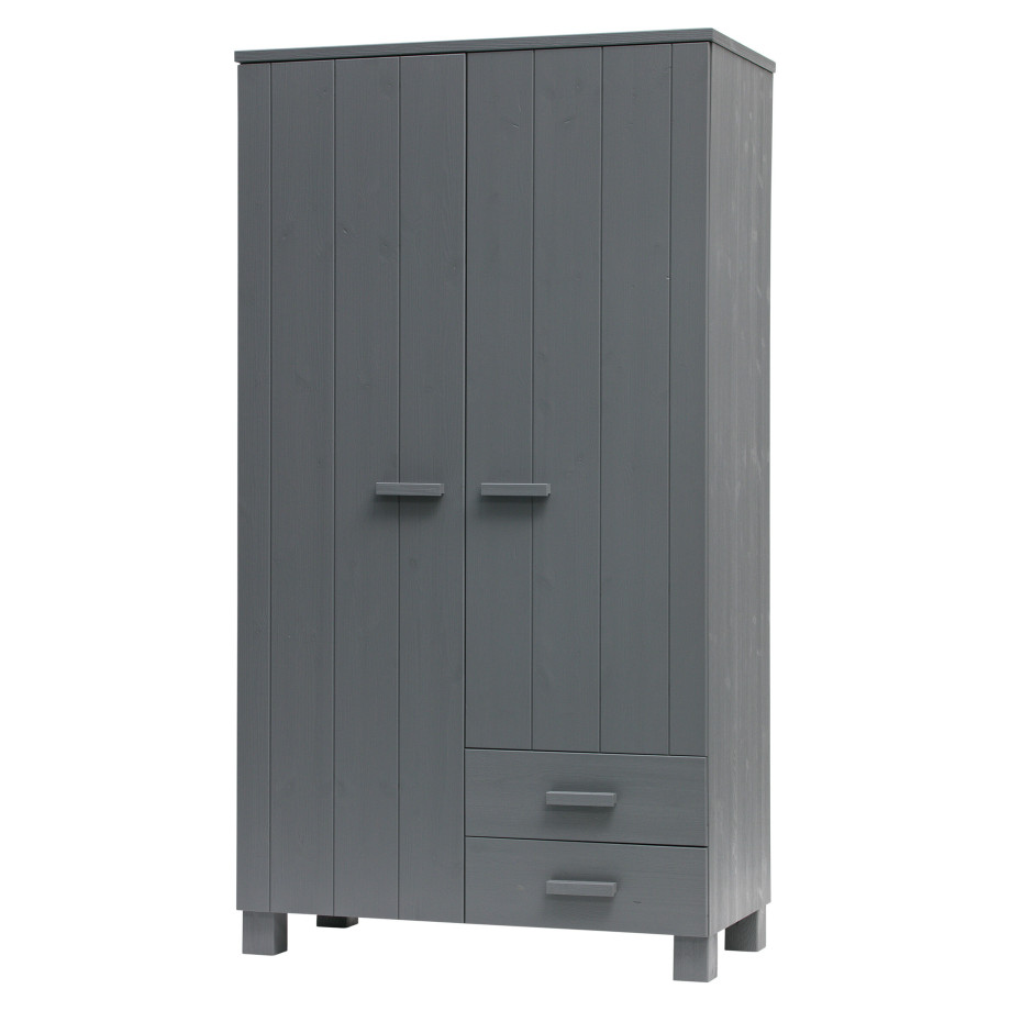 WOOOD Kledingkast 'Dennis', kleur Steel grey afbeelding 1