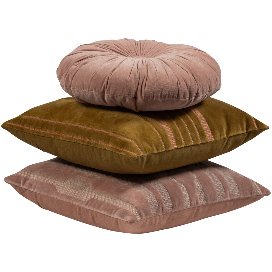 WOOOD Kussen 'Feis' Set van 3 stuks, kleur Roze afbeelding 1