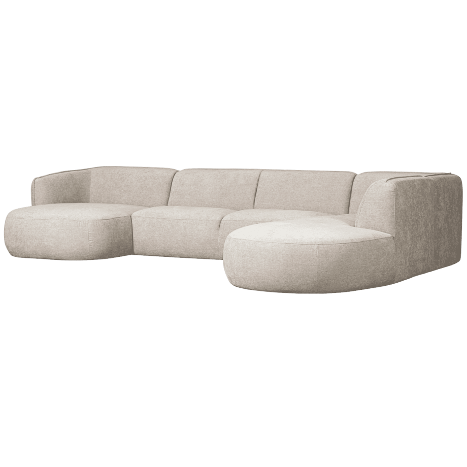 WOOOD Lounge U-Bank 'Polly' Rechts, Woven, kleur Zand afbeelding 1