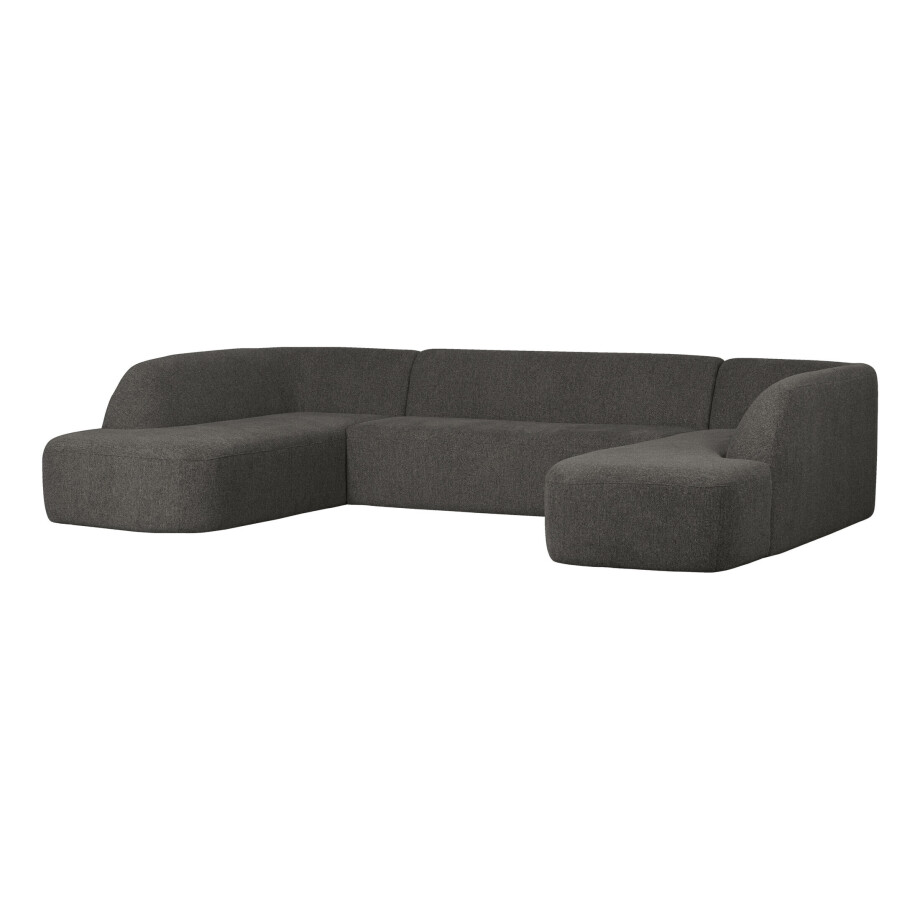 WOOOD Lounge U-Bank 'Sloping' Chenille, kleur Antraciet afbeelding 1