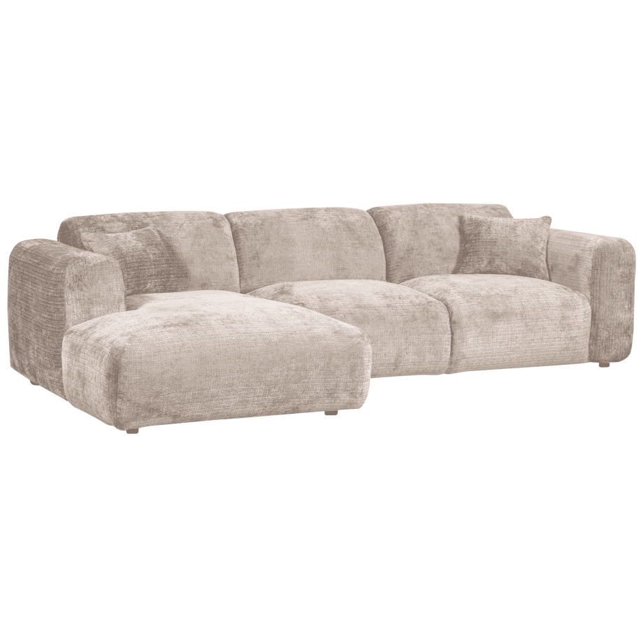 WOOOD Loungebank 'Cloud' Links, Chenille, kleur Naturel afbeelding 1