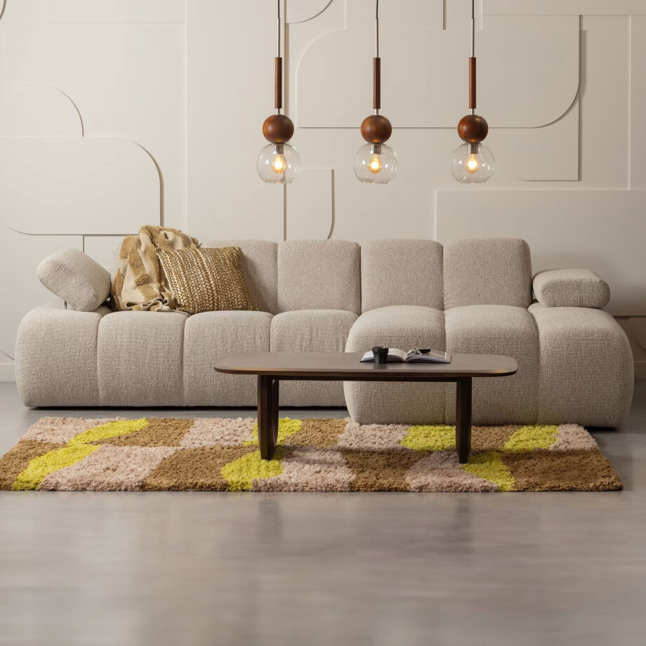 WOOOD Loungebank 'Mojo' Rechts, Bouclé, kleur Beige Melange afbeelding 1