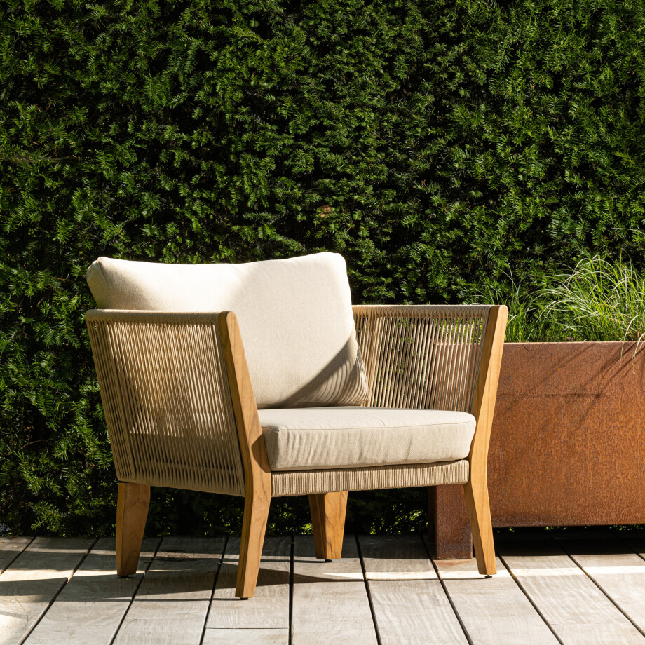 WOOOD Loungestoel 'San Remo' Teakhout, kleur Zand afbeelding 1