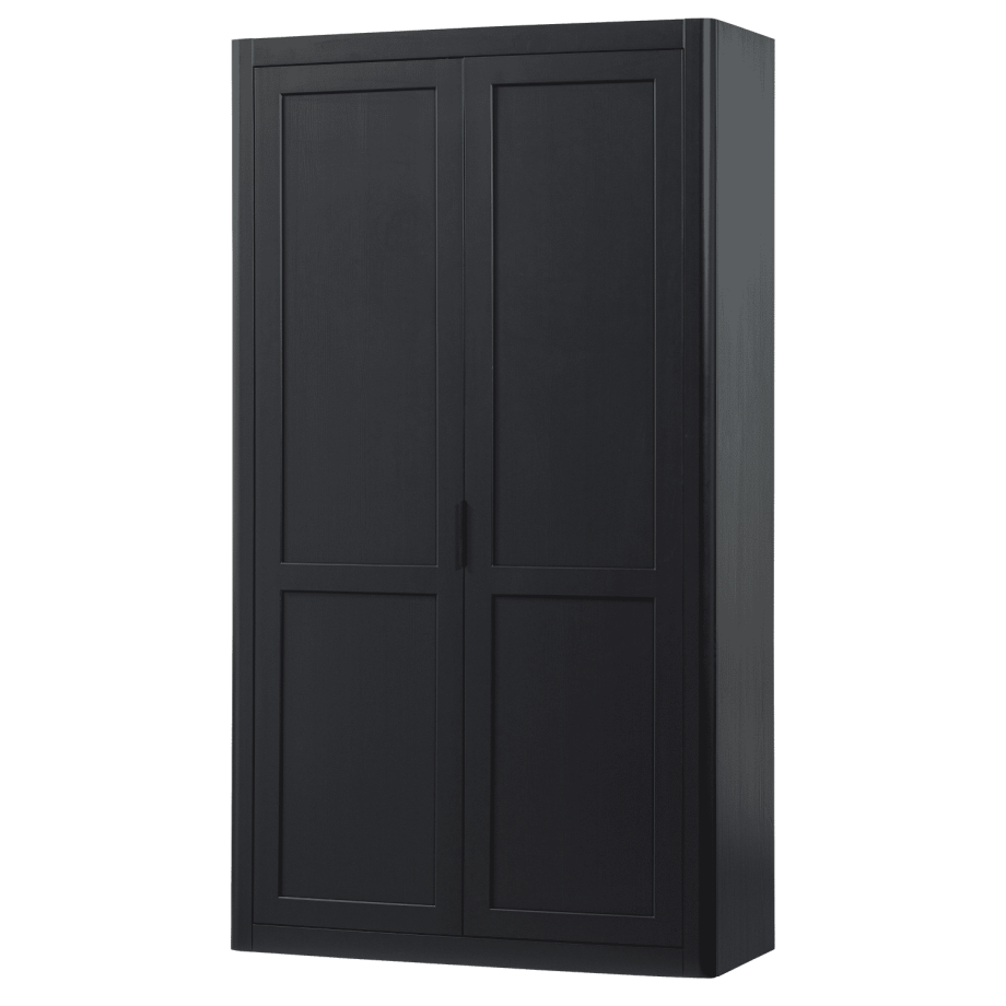 WOOOD Opbergkast 'Gunnar' Grenenhout, 217 x 120cm, kleur Mat Zwart afbeelding 1