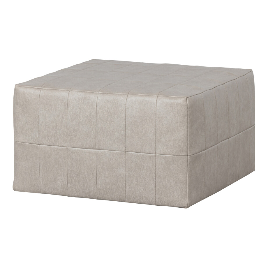 WOOOD Poef 'Patchwork' Lederlook, kleur Naturel afbeelding 1