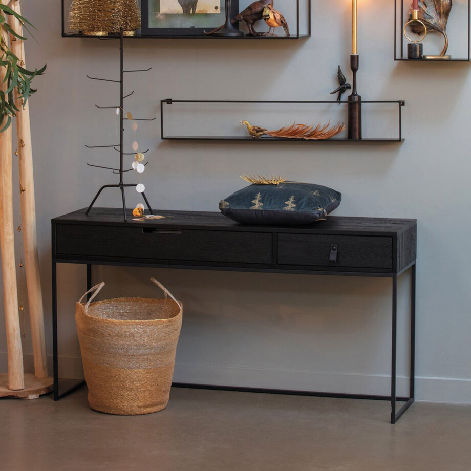 WOOOD Sidetable 'Silas' 140cm, kleur Zwart afbeelding 1