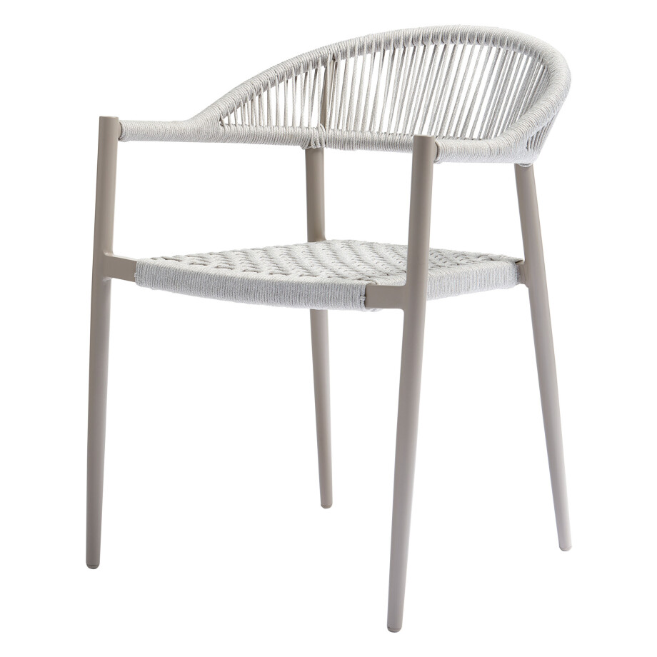 WOOOD Tuinstoel 'Yellow' Touw, kleur Lichtgrijs afbeelding 1