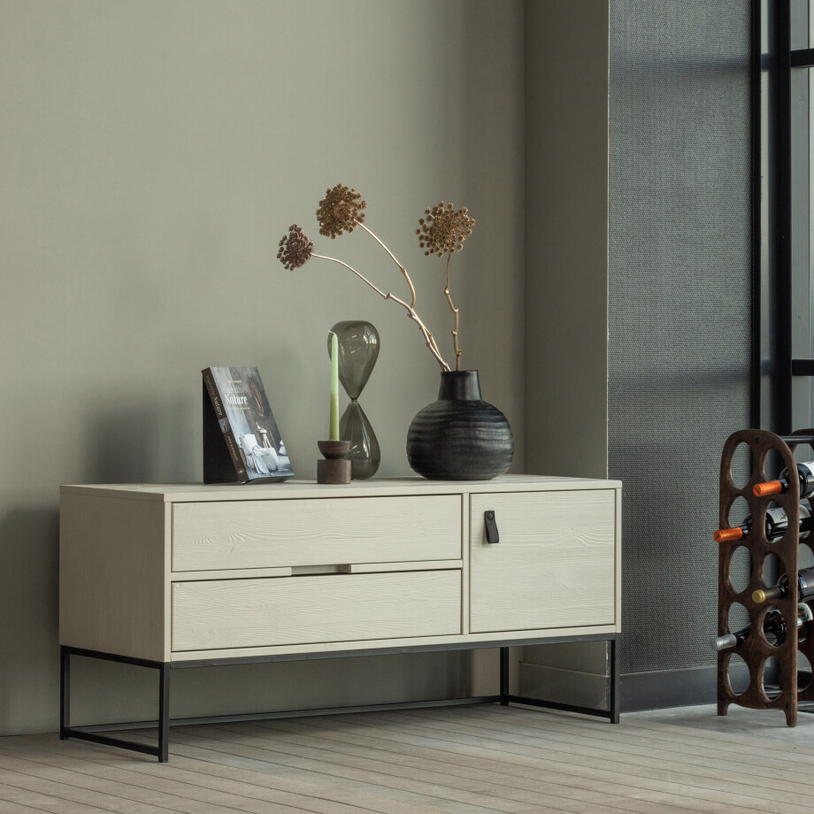 WOOOD TV-meubel 'Silas' Grenen, 120cm, kleur Dust afbeelding 1