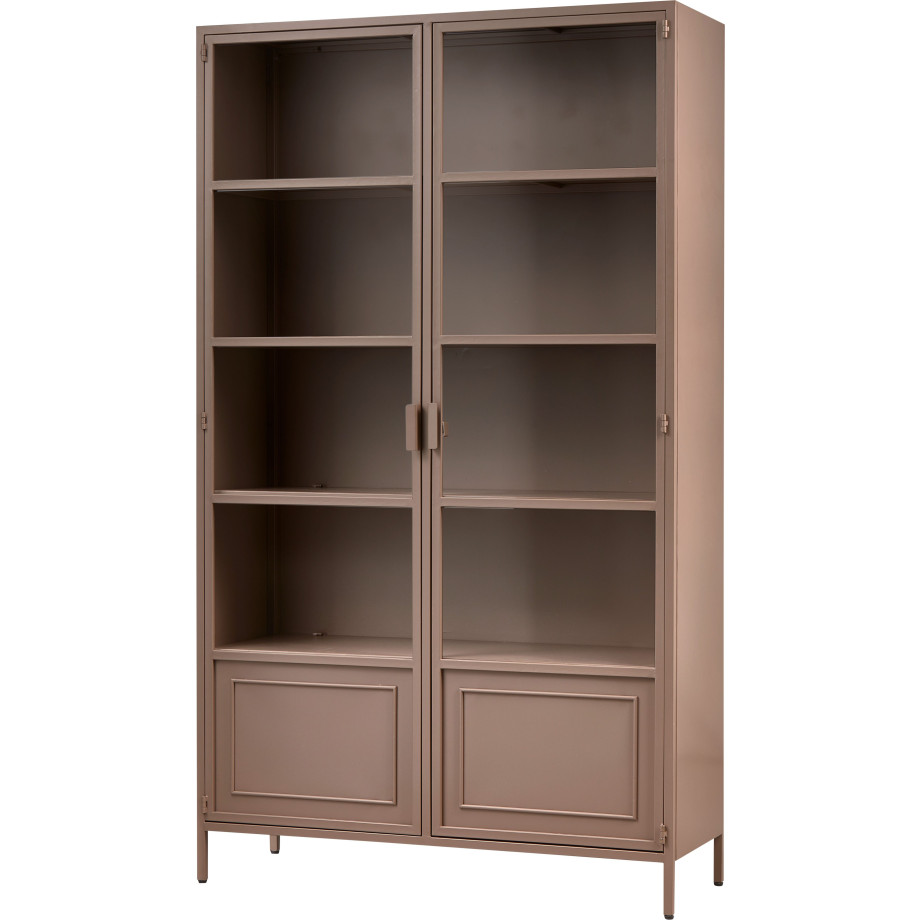 WOOOD Vitrinekast Ronja Halfglazen vitrine van gepoedercoat metaal, H 189 cm x B 110 cm afbeelding 1