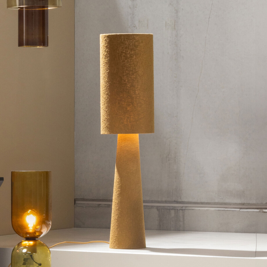 WOOOD Vloerlamp 'Loft' Bouclé, 130cm, kleur Tapenade afbeelding 1
