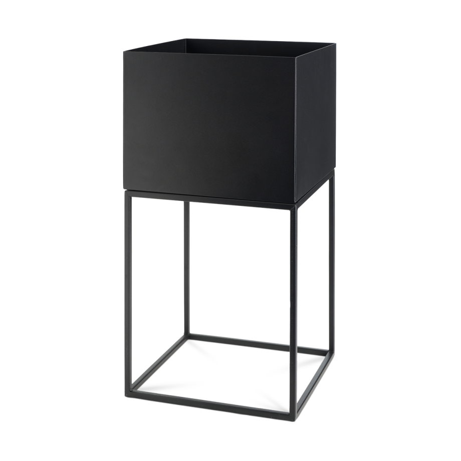 Xam staande metalen plantenbak zwart - 28 x 55 cm Xam staande metalen plantenbak zwart - 28 x 55 cm afbeelding 1