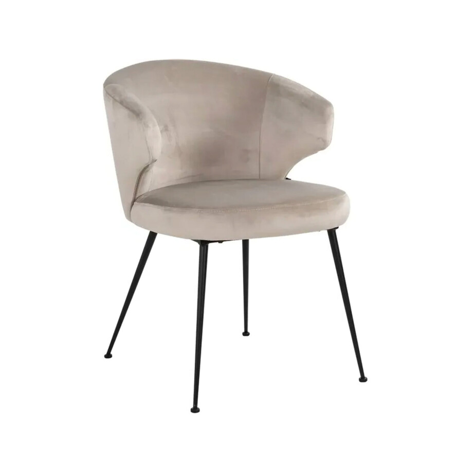 Richmond Eetkamerstoel 'Xandra' Velvet, kleur Khaki Richmond Eetkamerstoel 'Xandra' Velvet, kleur Khaki afbeelding 1