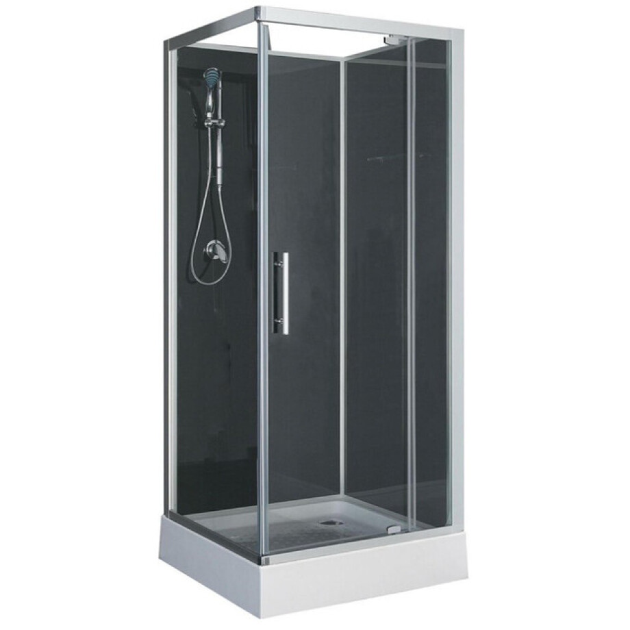 Xellanz Domino complete douchecabine 90x90x210 alu mat 5mm glas 10187 afbeelding 1