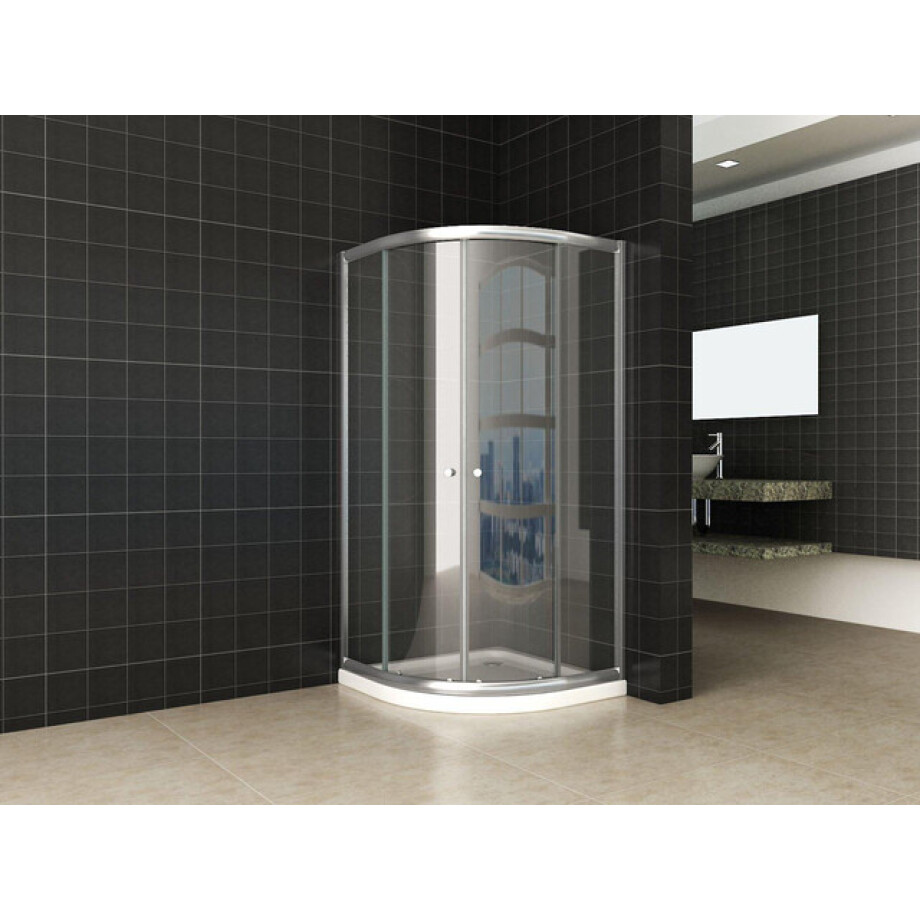 Xellanz eco kwartronde douchecabine 5mm 90x90x190cm helder glas 20.3711 Xellanz eco kwartronde douchecabine 5mm 90x90x190cm helder glas 20.3711 afbeelding 1