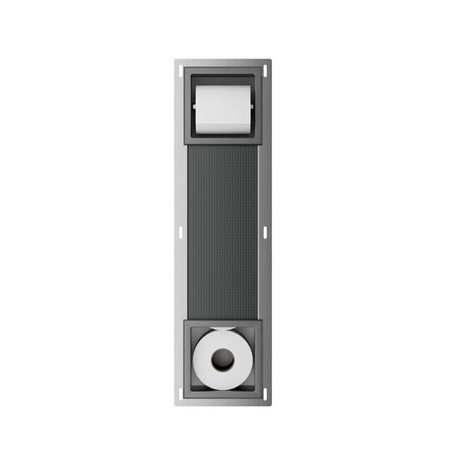 Xellanz Rocko toiletrolhouder zonder klep en reserverolhouder inbouw gunmetal 33.2186 afbeelding 1