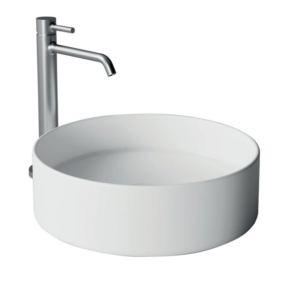 Xenz Coco waskom - 40x40x12cm - rond - keramiek - glans wit AL8405-01 afbeelding 1
