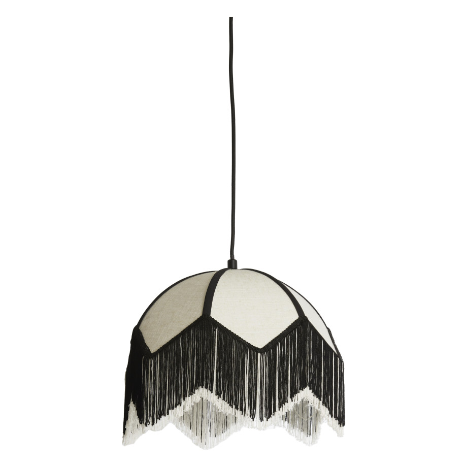 Light & Living Hanglamp 'Sulina' Linnen, 35cm, kleur Wit/Zwart afbeelding 1