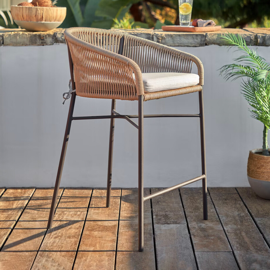 Kave Home Barkruk 'Yanet' kleur Beige (zithoogte 80cm) afbeelding 1