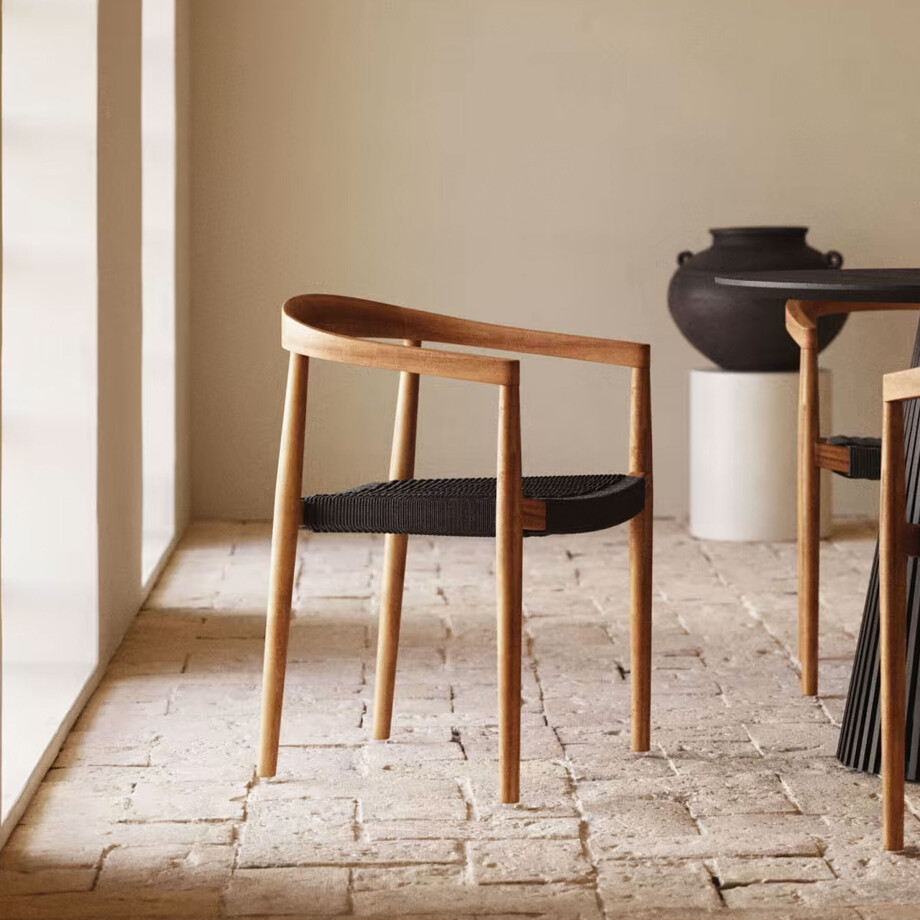 Kave Home Eetkamerstoel 'Ydalia' Teakhout, kleur Naturel afbeelding 1