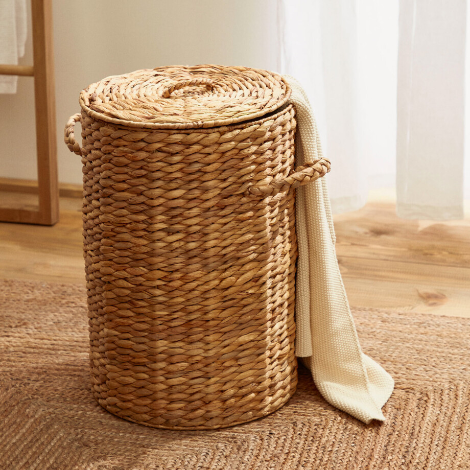 Kave Home Wasmand 'Yessira' 55cm, Waterhyacint afbeelding 1