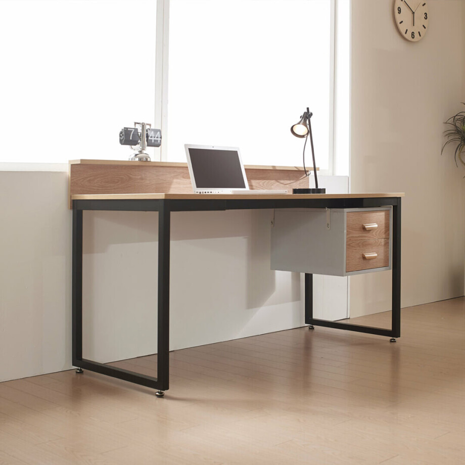 Artistiq Bureau 'Yimmi' Acacialook, 140 x 60cm, Met 2 lades Artistiq Bureau 'Yimmi' Acacialook, 140 x 60cm, Met 2 lades afbeelding