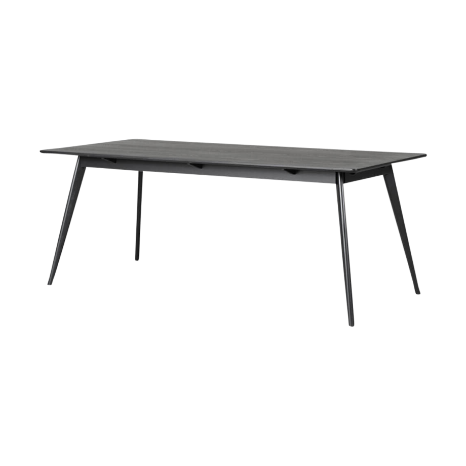 Yumi verlengbare houten eettafel zwart - 190 x 90 cm afbeelding 1