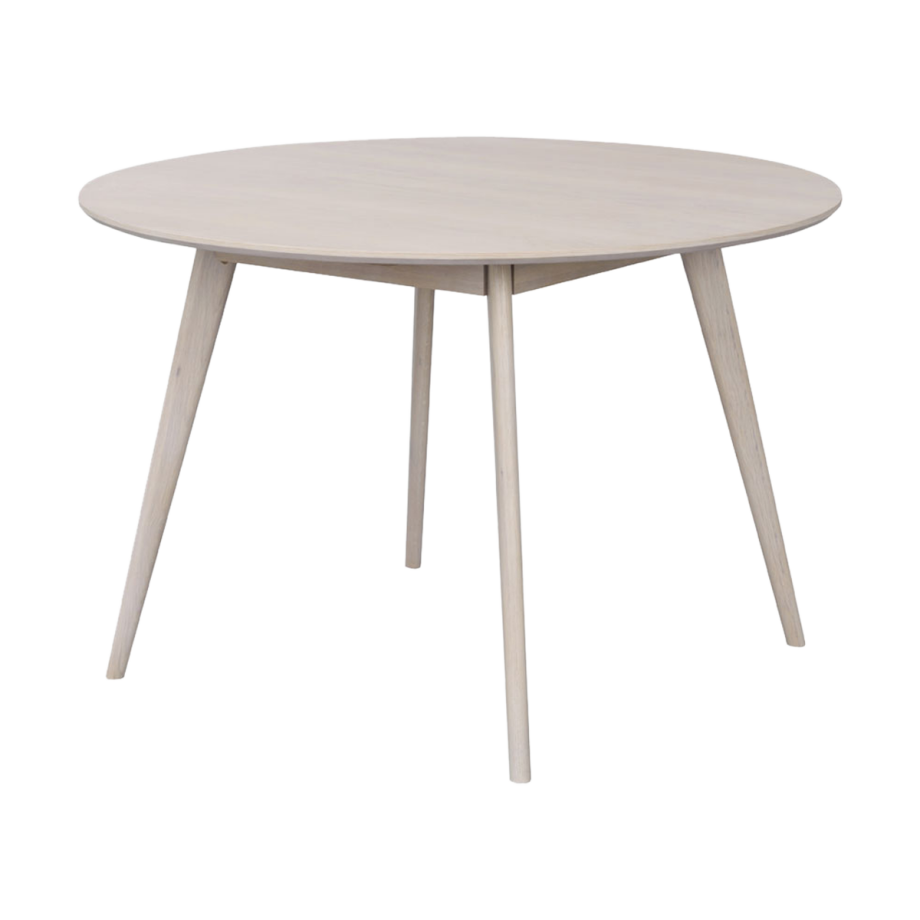 Yumi houten eettafel whitewash - Ø 115 cm Yumi houten eettafel whitewash - Ø 115 cm afbeelding 1