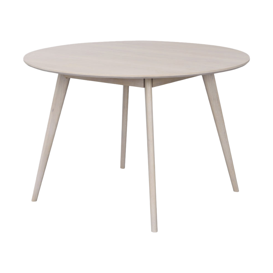 Yumi houten eettafel whitewash - Ø 115 cm afbeelding 1