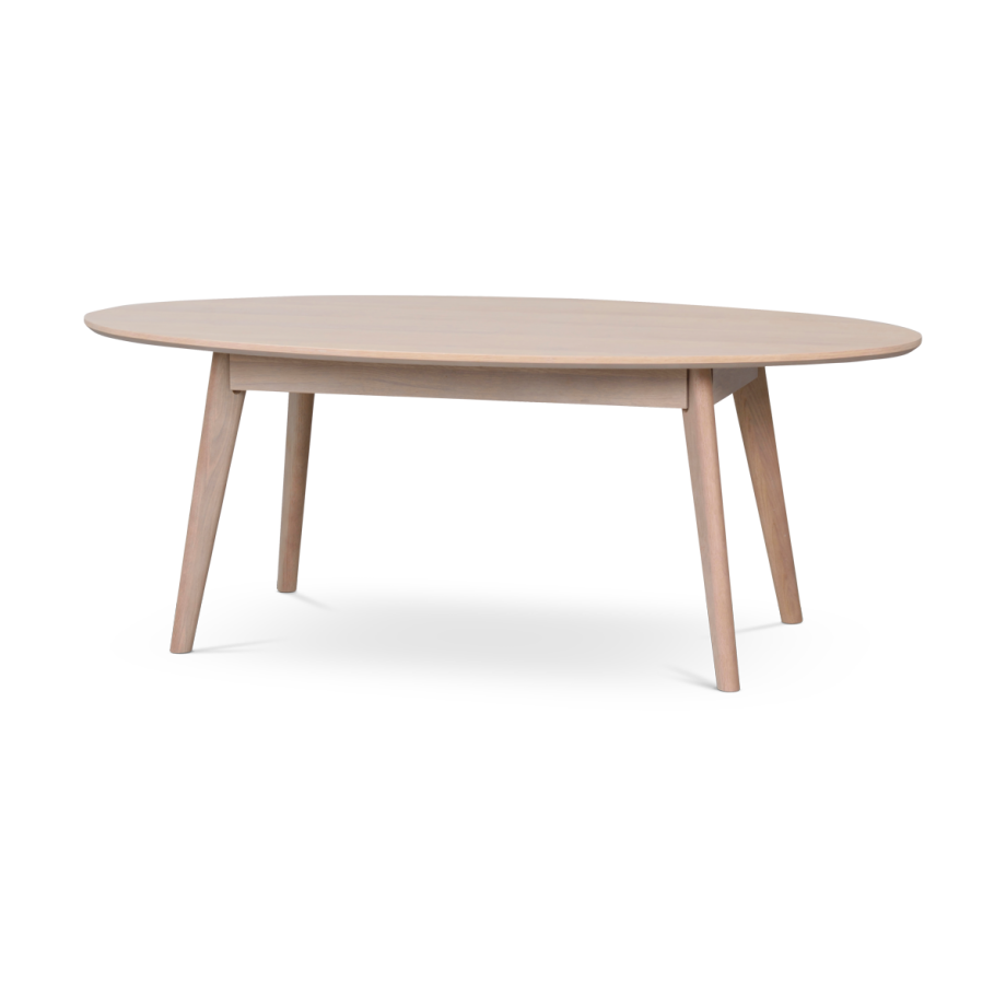 Yumi ovale houten salontafel whitewash - 130 x 65 cm Yumi ovale houten salontafel whitewash - 130 x 65 cm afbeelding 1