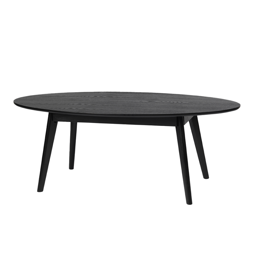 Yumi ovale houten salontafel zwart - 130 x 65 cm afbeelding 1