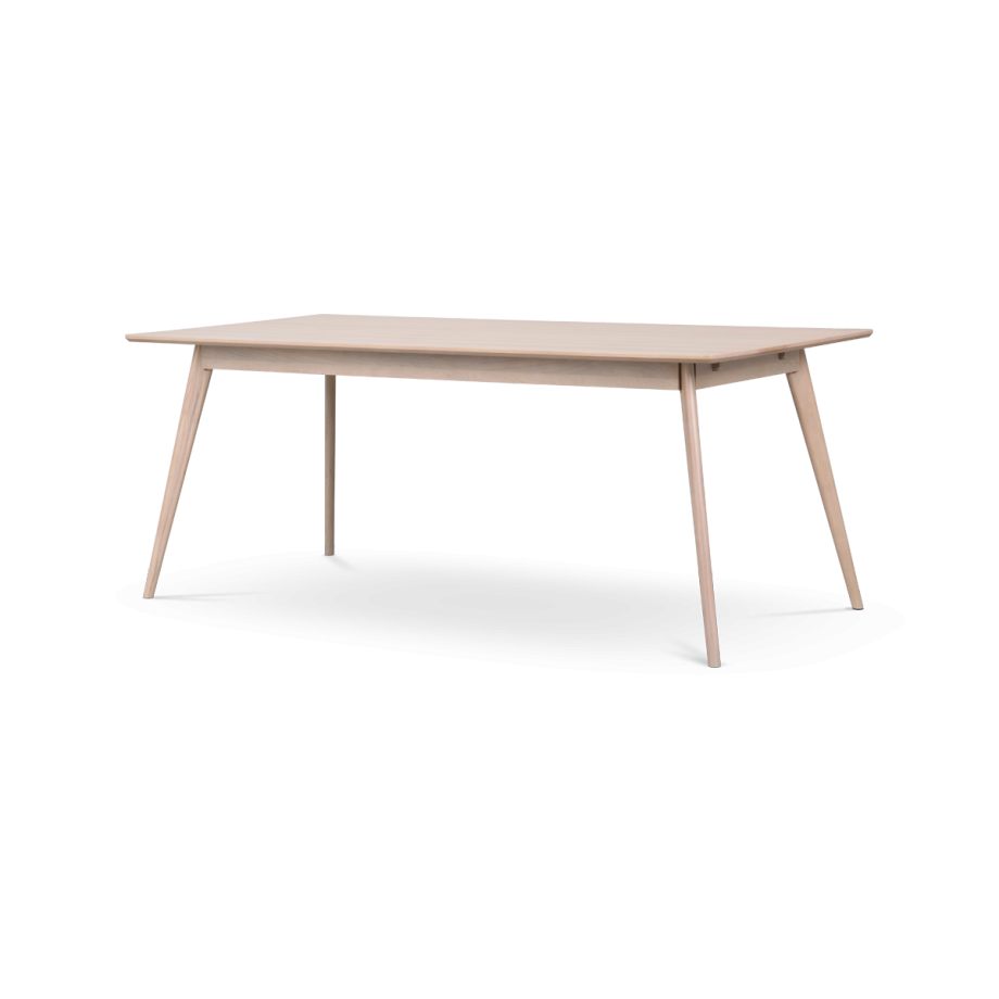 Yumi verlengbare houten eettafel whitewash - 190 x 90 cm afbeelding 1