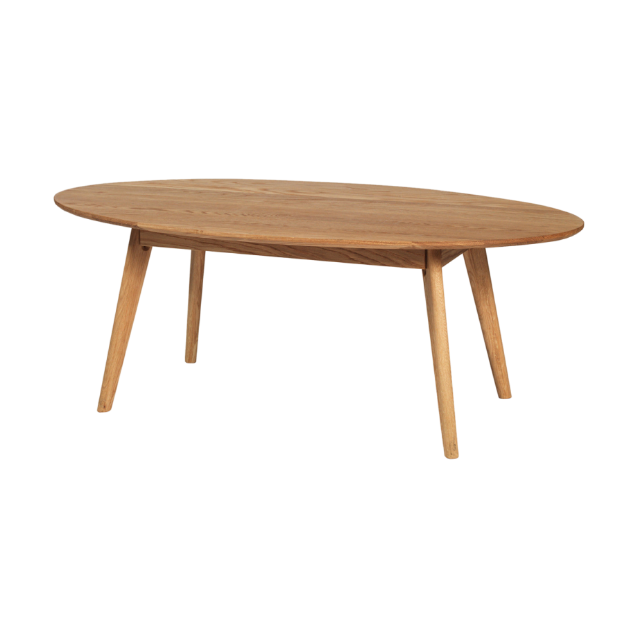 Yumi ovale houten salontafel naturel - 130 x 65 cm afbeelding 1