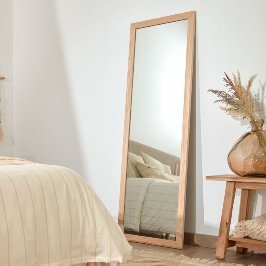 Kave Home Spiegel 'Yvaine' Brede Rand, 180 x 80cm, kleur Naturel Kave Home Spiegel 'Yvaine' Brede Rand, 180 x 80cm, kleur Naturel afbeelding 1