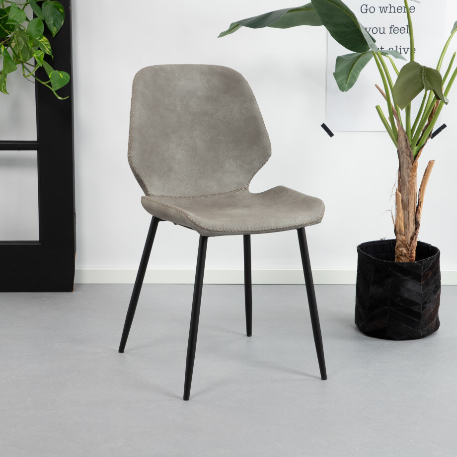 By-Boo Eetkamerstoel 'Seashell', kleur grijs afbeelding 1