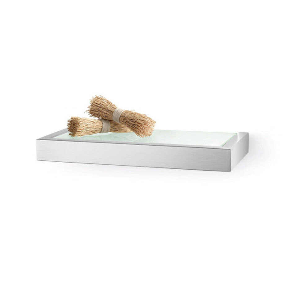 Zack Linea Planchet S 3X26.5X13.2cm Melkglas Mat Gesatineerd RVS 40383 afbeelding 1