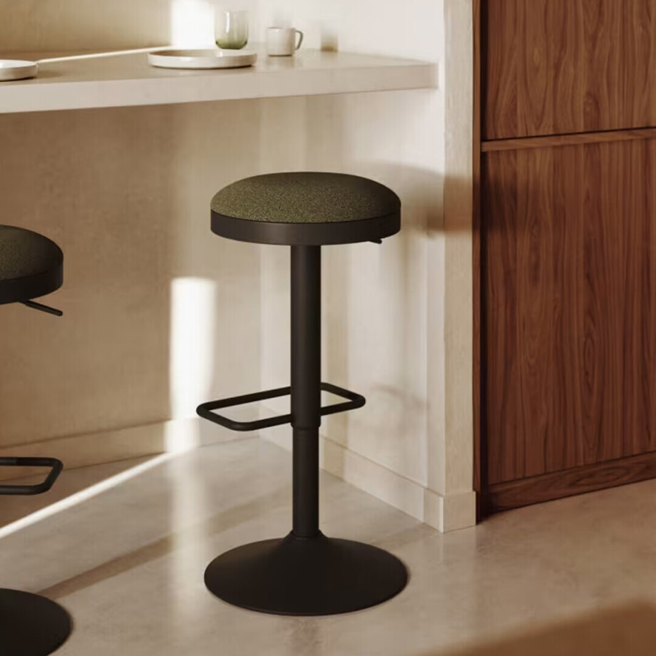 Kave Home Barkruk 'Zaib' Chenille, kleur Groen afbeelding 1